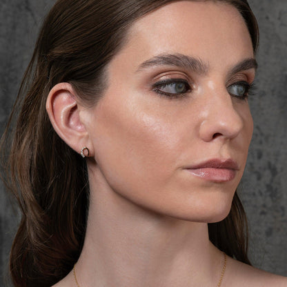 Gold Plated Lucky Horse Shoe Stud Earrings for Women - namana.london