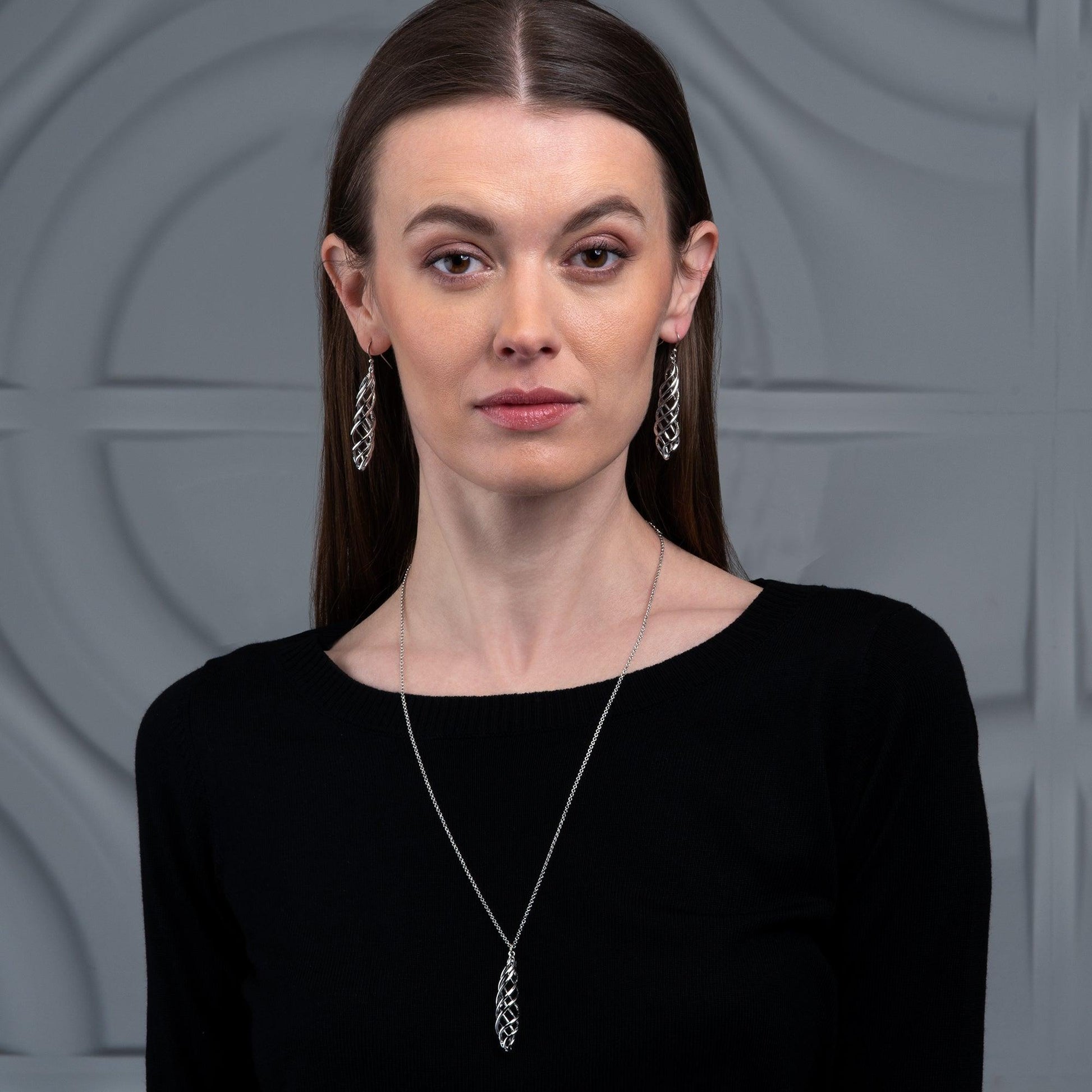Long Spiral Dangle Earrings for Women - namana.london