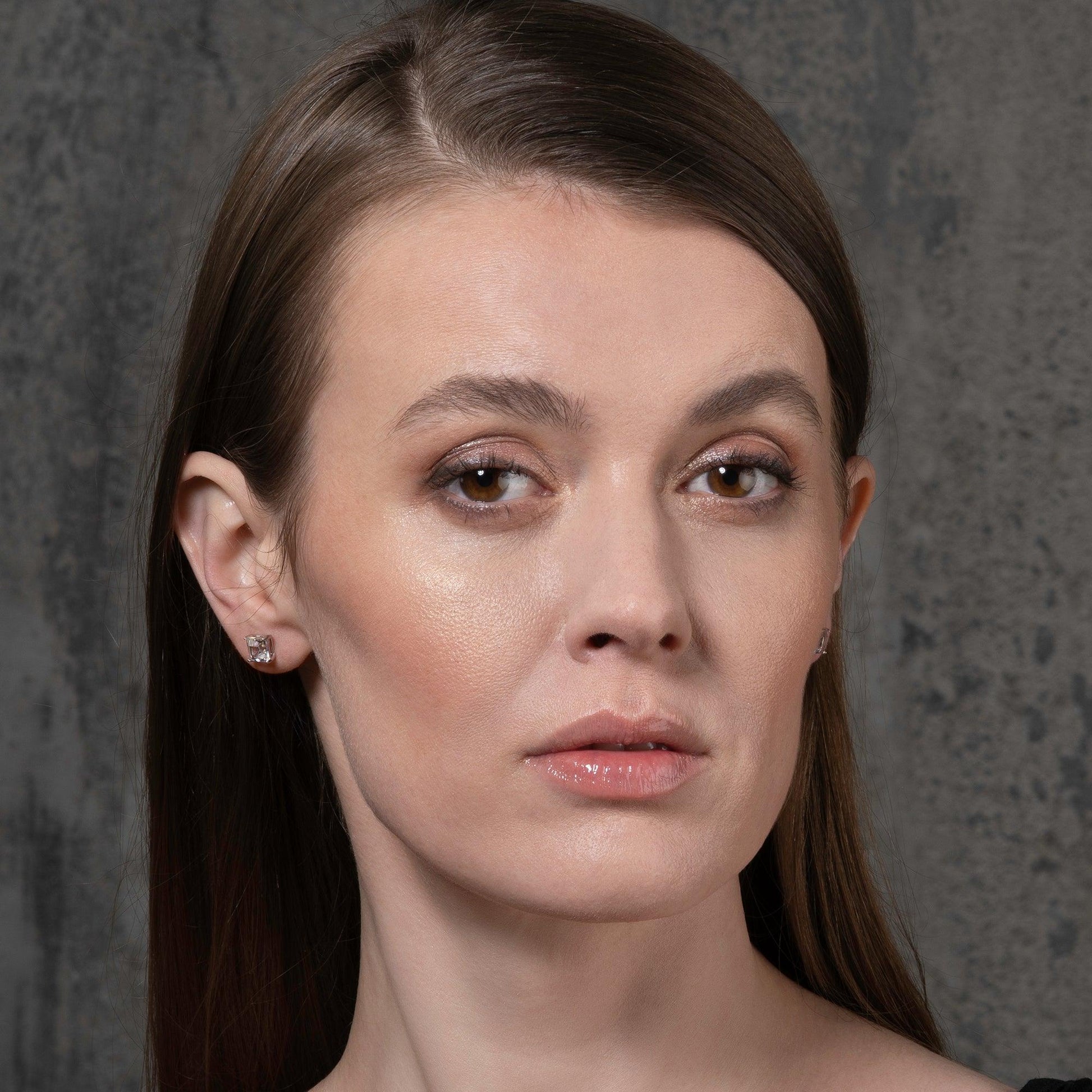 Square Cubic Zirconia Stud Earrings for Women - namana.london
