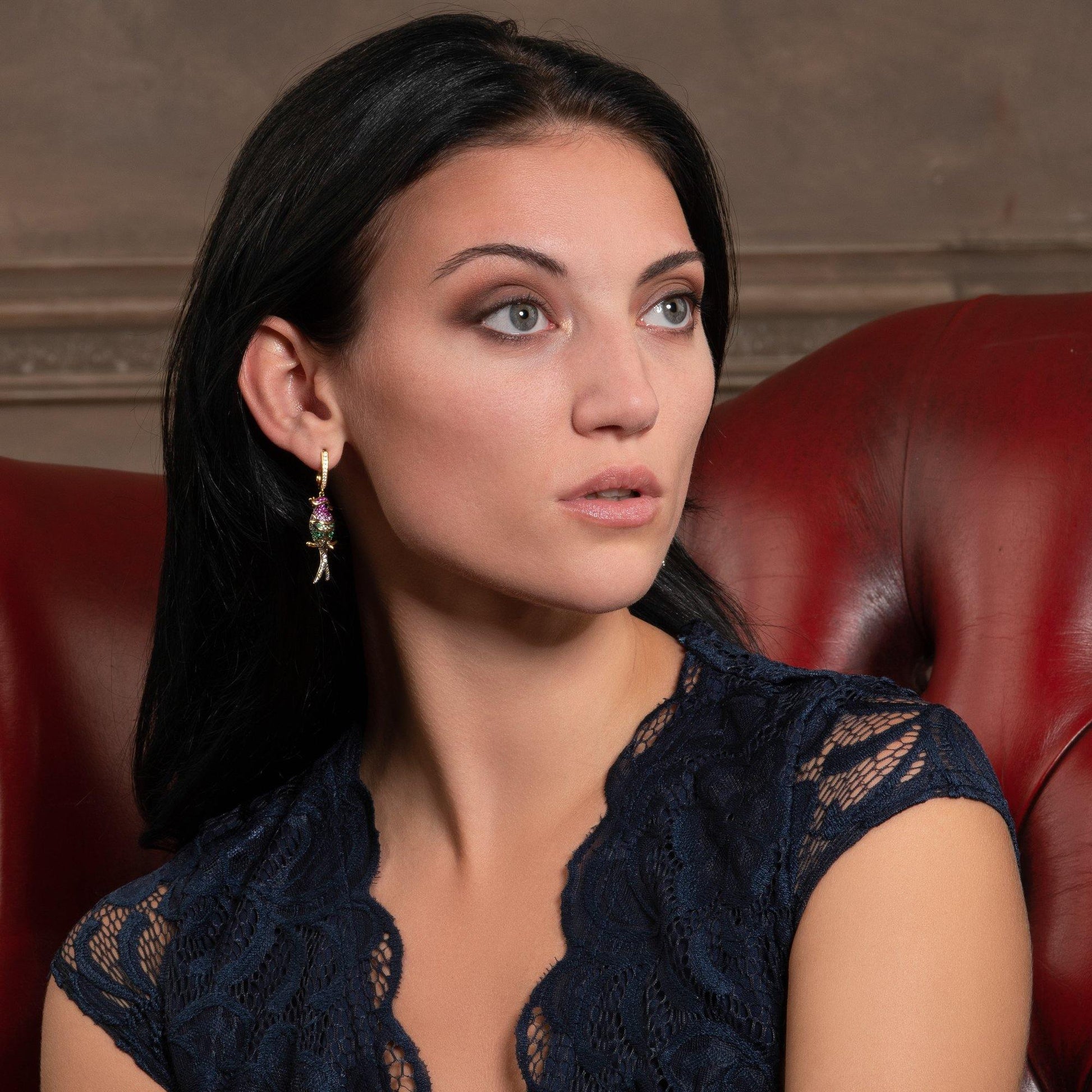 Gold Plated Sterling Silver Parrot Earrings for Women - namana.london