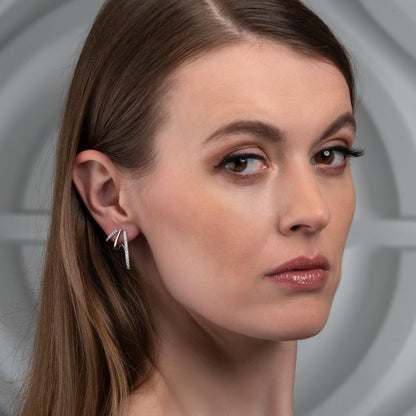 925 Sterling Silver Unusual Large Earrings for Women - namana.london