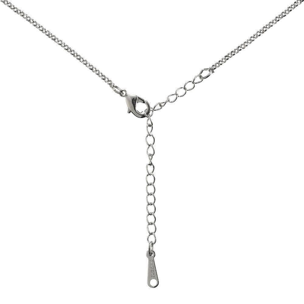 Halo Pendant Necklace with a Blue Cubic Zirconia Stone - namana.london