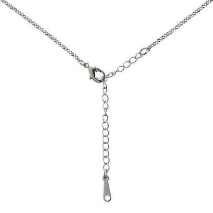 Halo Pendant Necklace with a Blue Cubic Zirconia Stone - namana.london