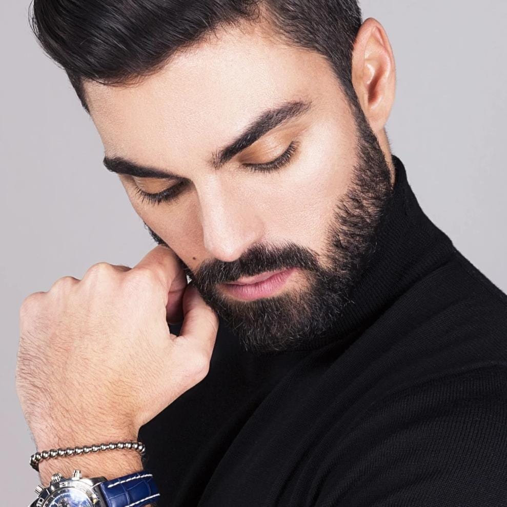 Stainless Steel Men's Bracelet with Metal Beads on Adjustable Black Cord - namana.london
