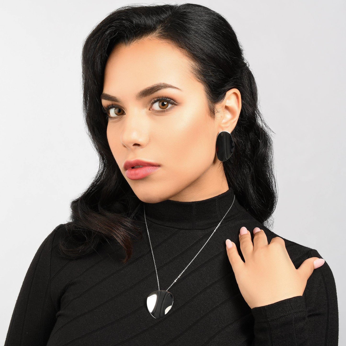 Large Mirror Pendant Necklace for Women - namana.london
