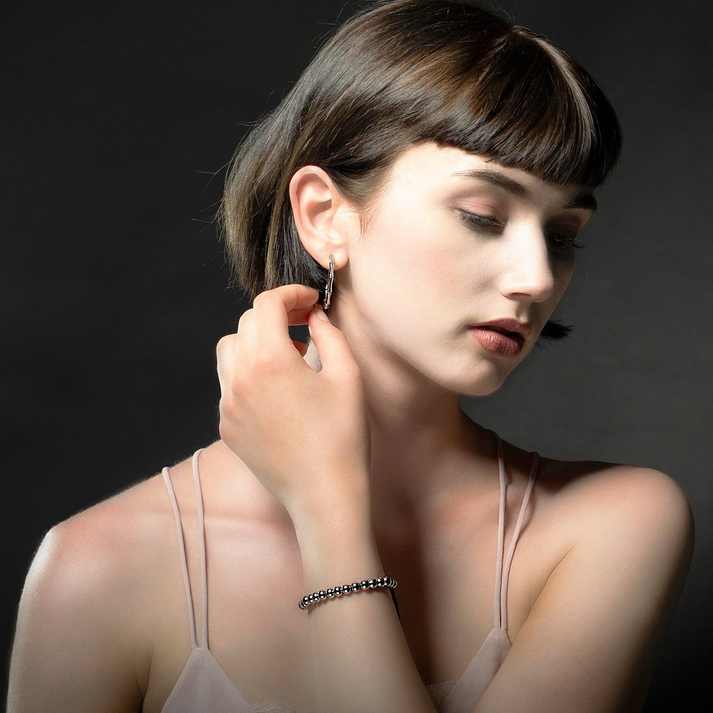 Stainless Steel Bamboo Hoop Earrings - namana.london