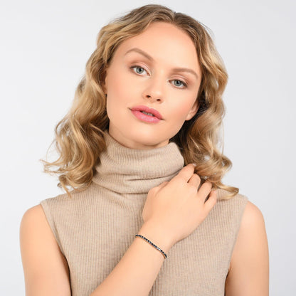 Adjustable Gold Bracelet for Women with Blue Stones - namana.london