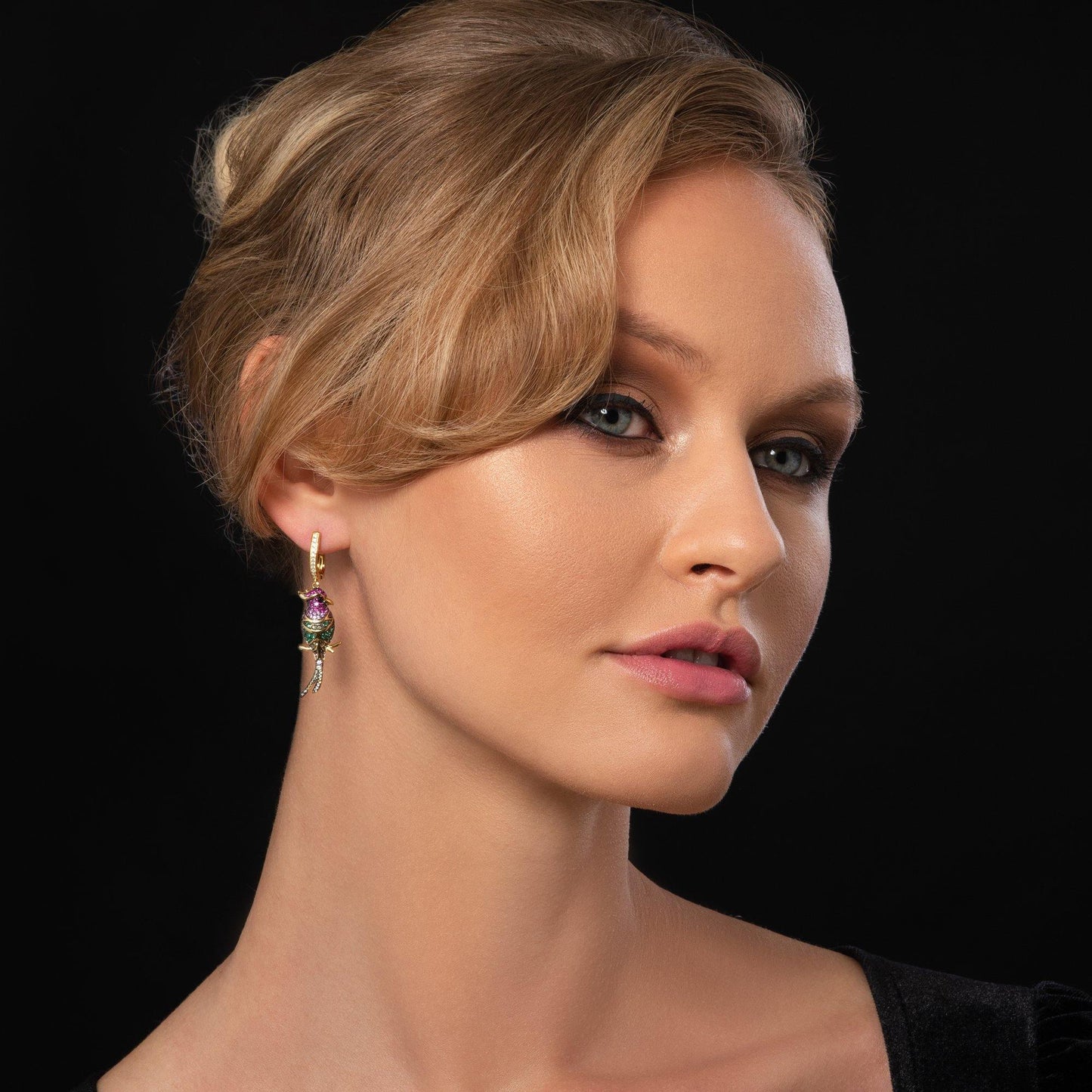 Gold Plated Sterling Silver Parrot Earrings for Women - namana.london