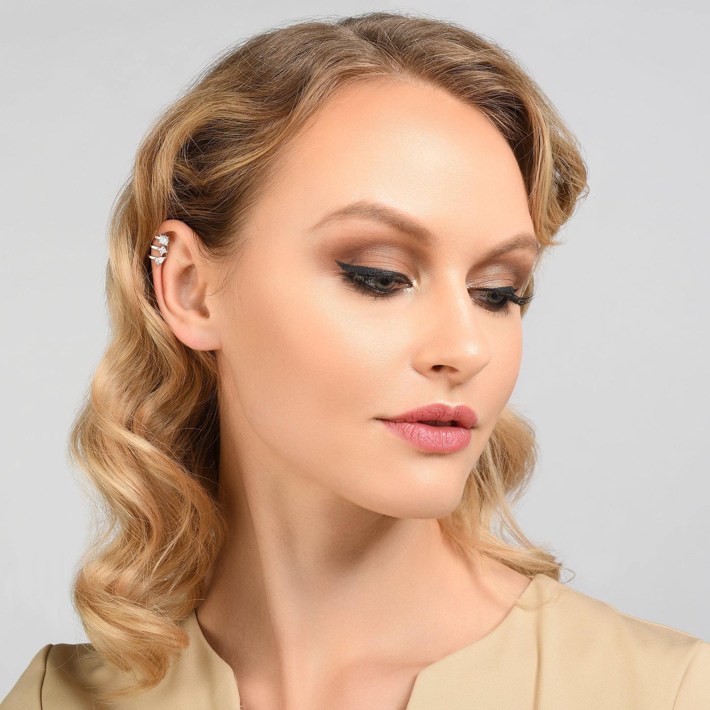 Ear Cuffs with Cubic Zirconia Stones - namana.london