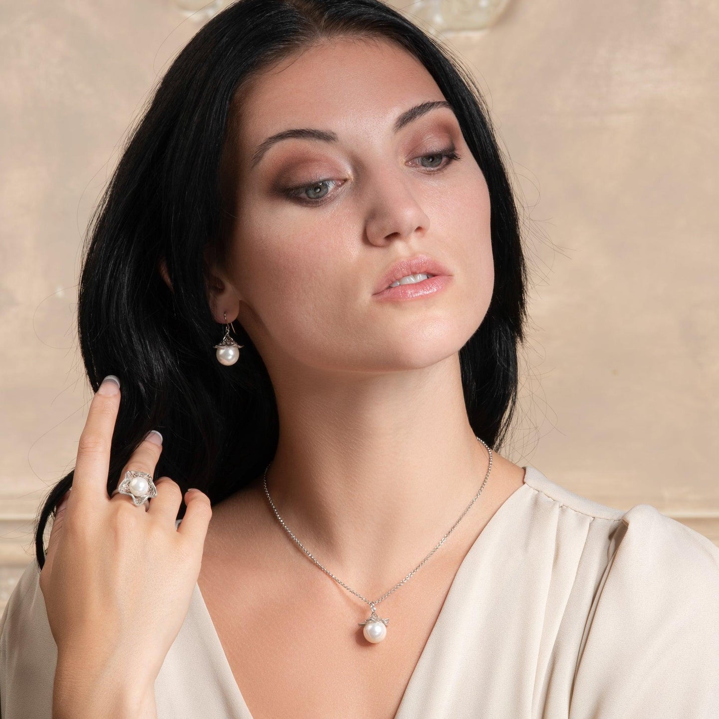 Large Pearl Drop Earrings for Women - namana.london