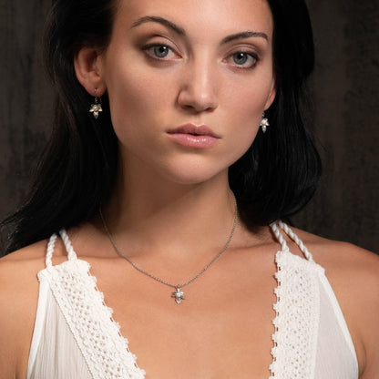 Cute Dainty Leaf Pearl Drop Earrings for Women - namana.london