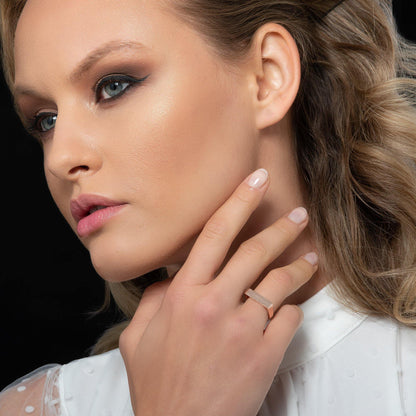 Rose Gold Ajdustable Plain Bar Ring for Women - namana.london