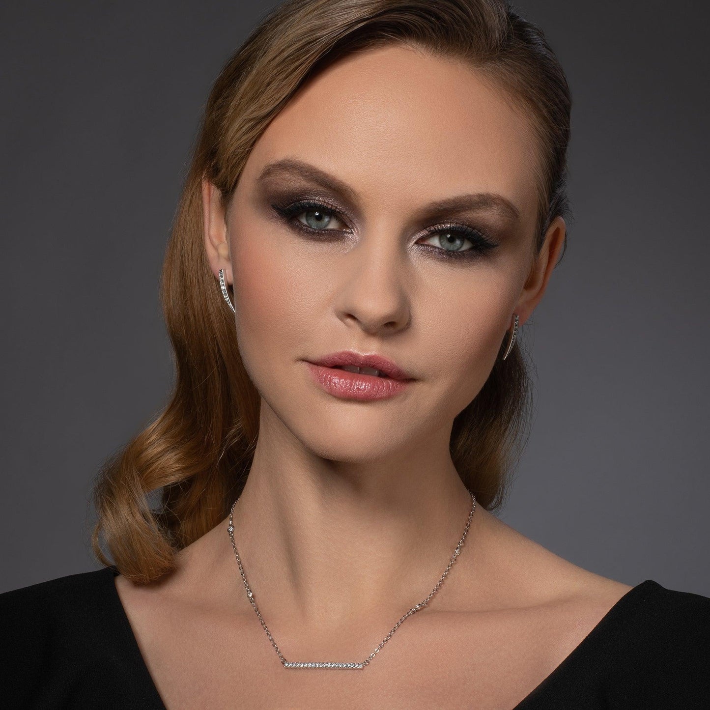 Spear Earrings with Cubic Zirconia - namana.london
