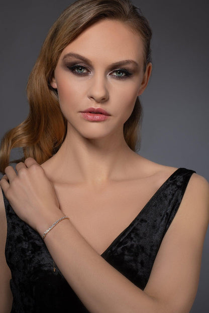 Adjustable Dainty Gold Bracelet for Women with Cubic Zirconia - namana.london