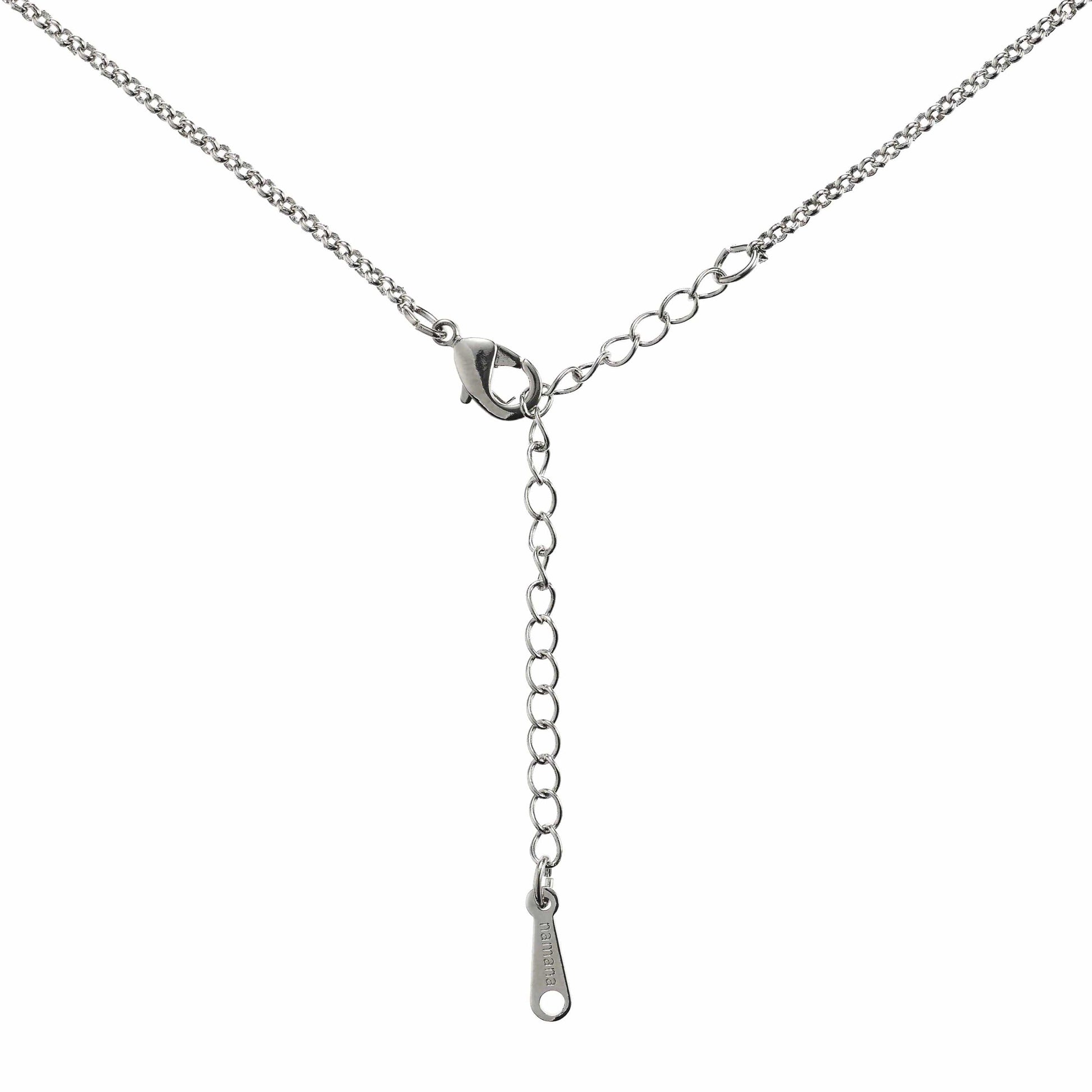 Teardrop Pendant Necklace with a Blue Cubic Zirconia Gemstone - namana.london