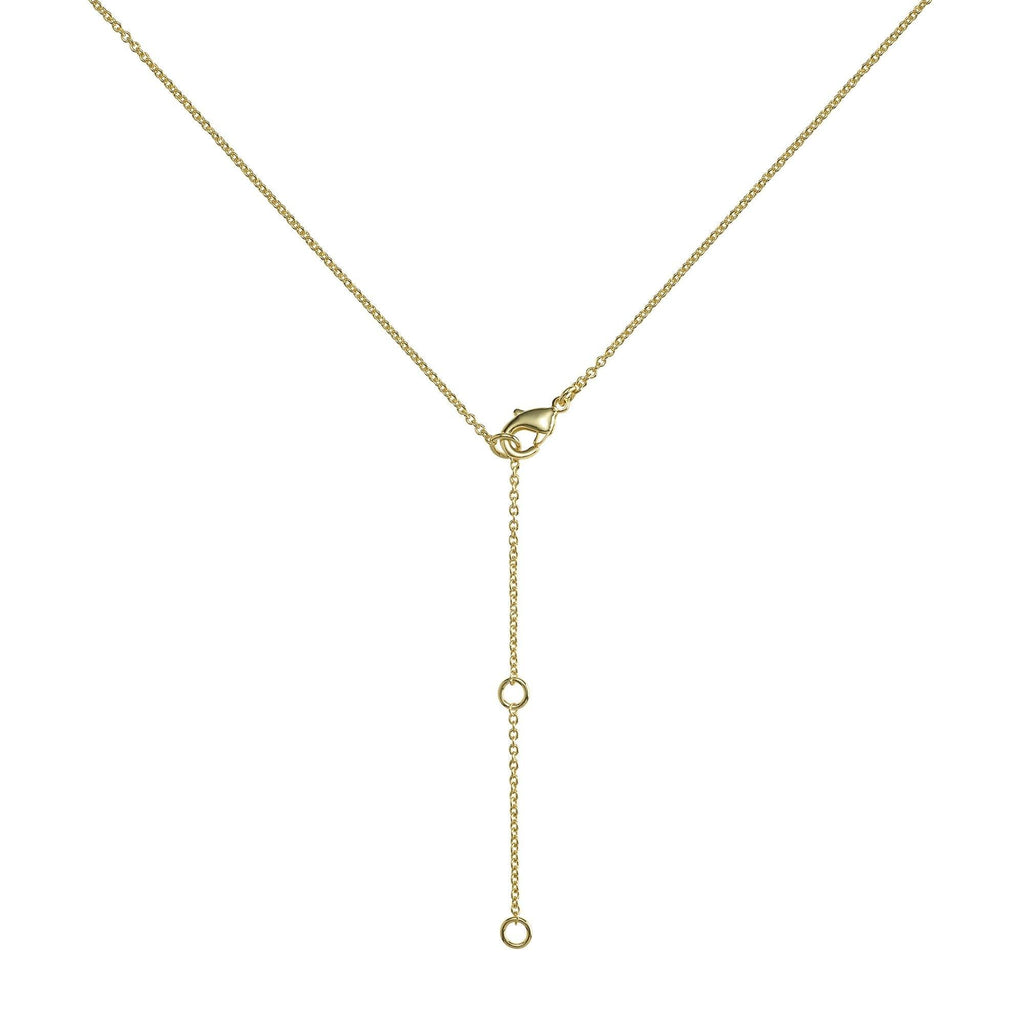 Long Gold Square Pendant Necklace