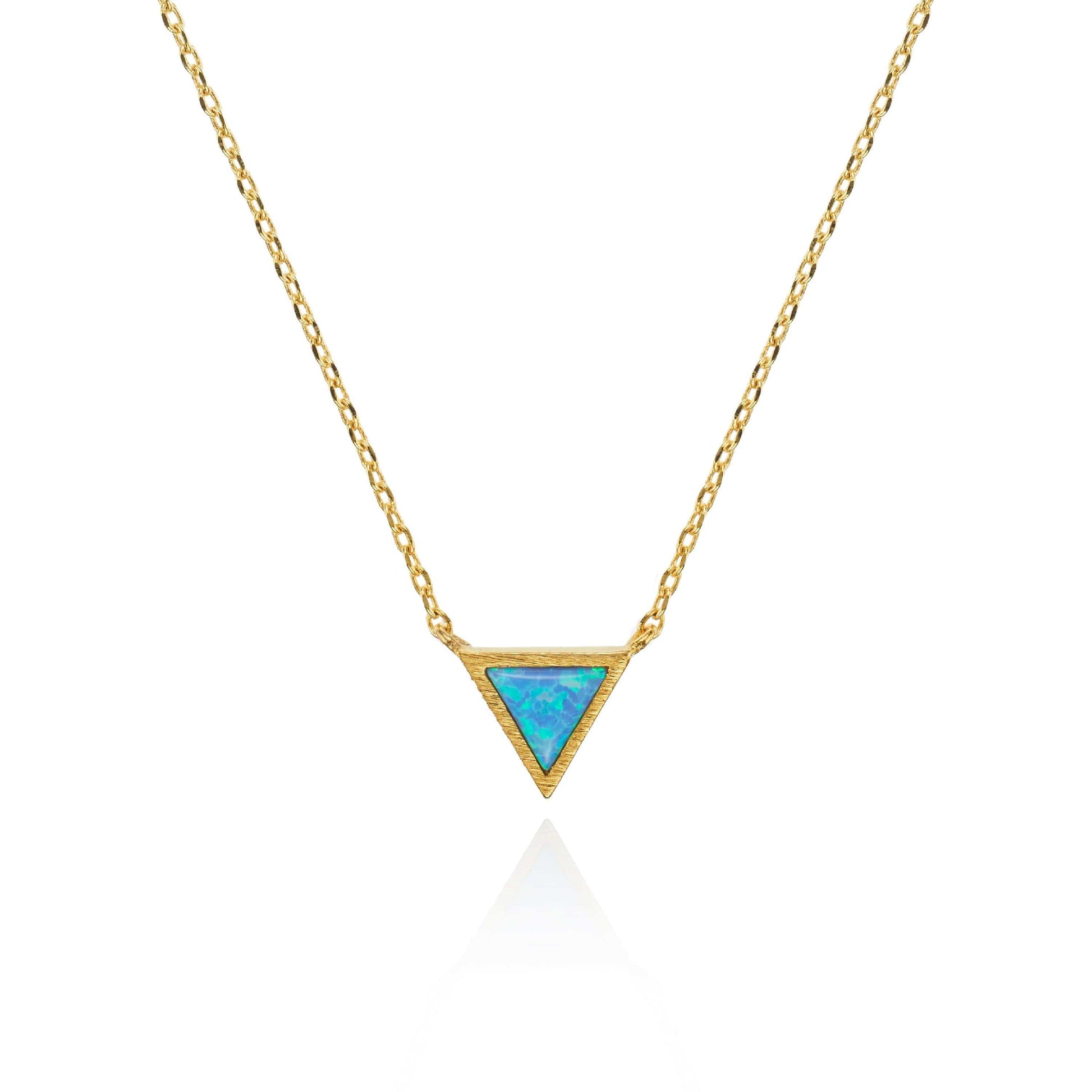 Gold Triangle Opal Pendant Necklace - namana.london