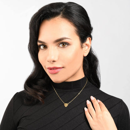 Gold Panther Pendant Necklace with Brushed Finish - namana.london