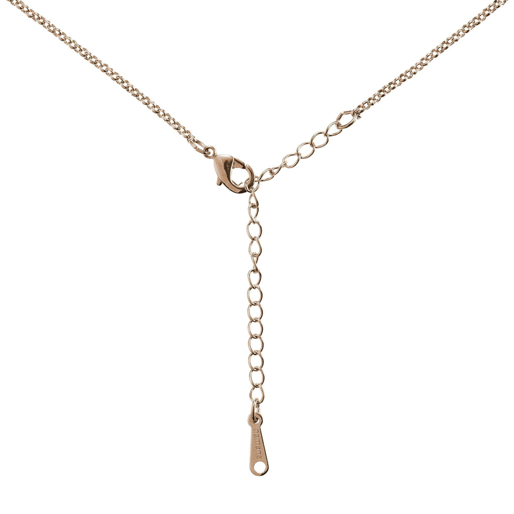 Rose Gold Halo Drop Pendant Necklace with Swarovski Crystals - namana.london