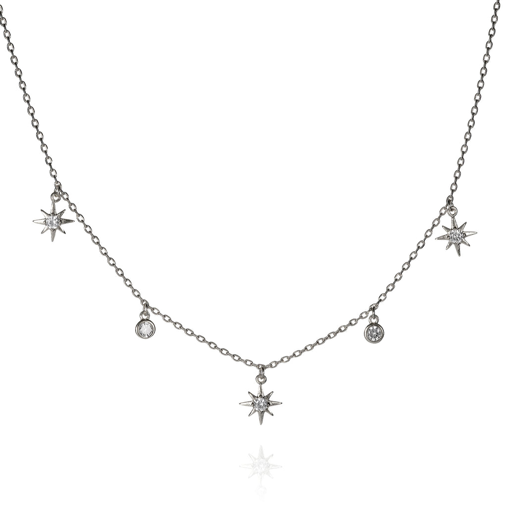 Collar Necklace with North Star Charms