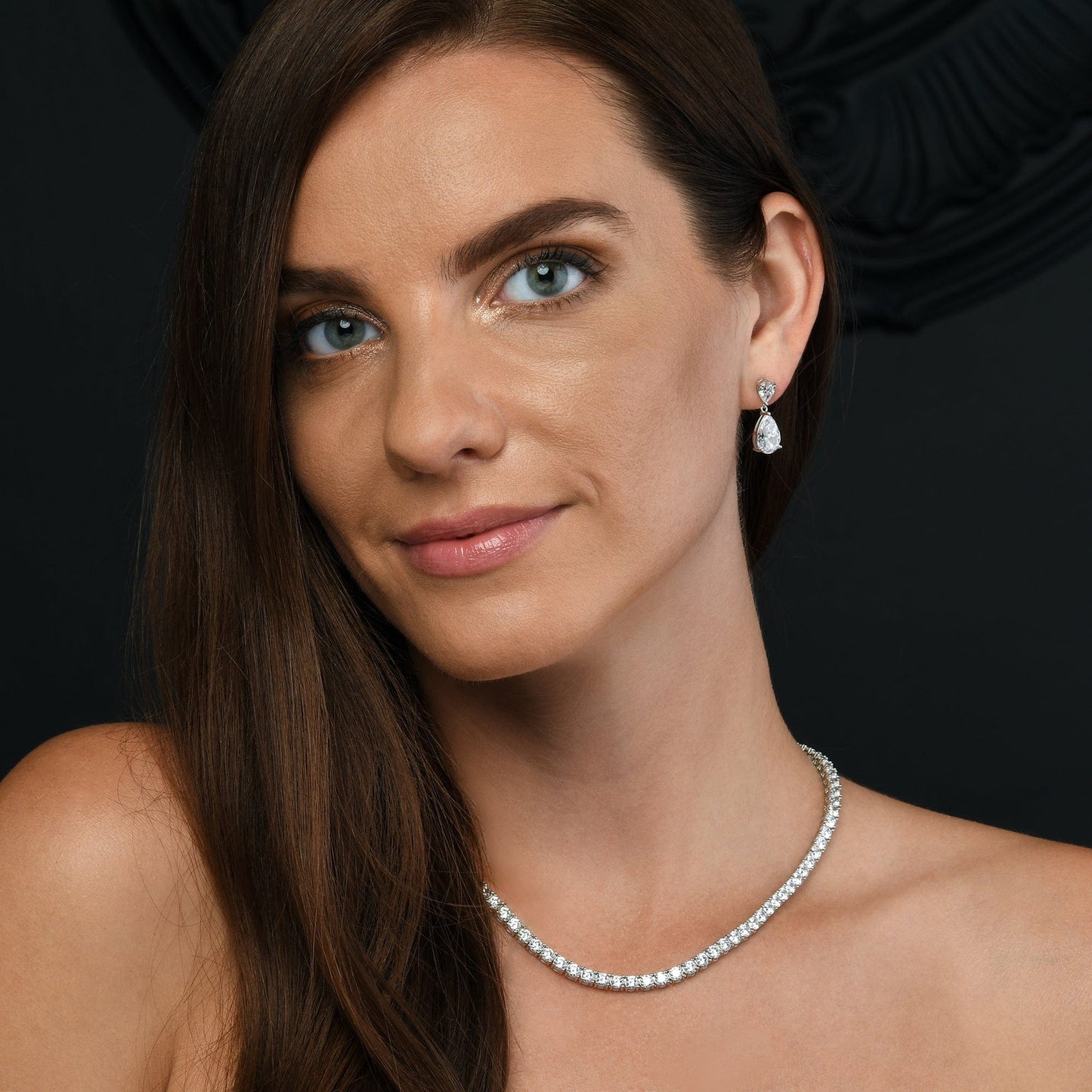 925 Sterling Silver Tennis Necklace with 4mm Cubic Zirconia