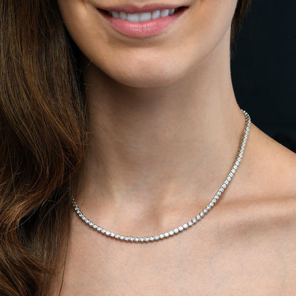 925 Sterling Silver Bezel Set Tennis Necklace